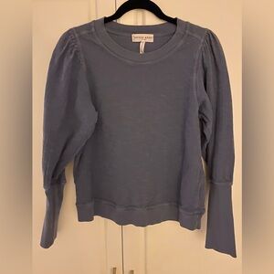 Apiece Apart Blue Crewneck Slub Knit Top; 100% organic cotton; small